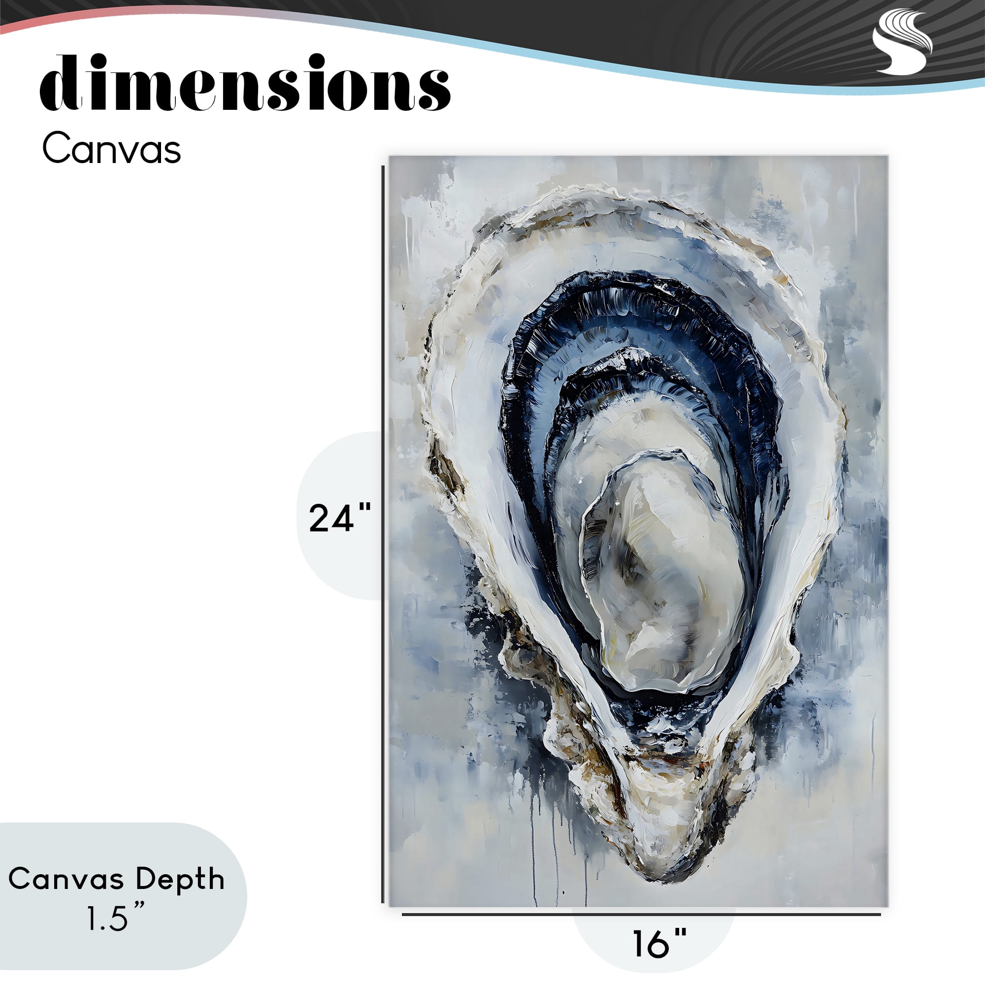 Stupell Industries Blue Oyster Shell Interior Canvas Wall Art, design by Creative Studio