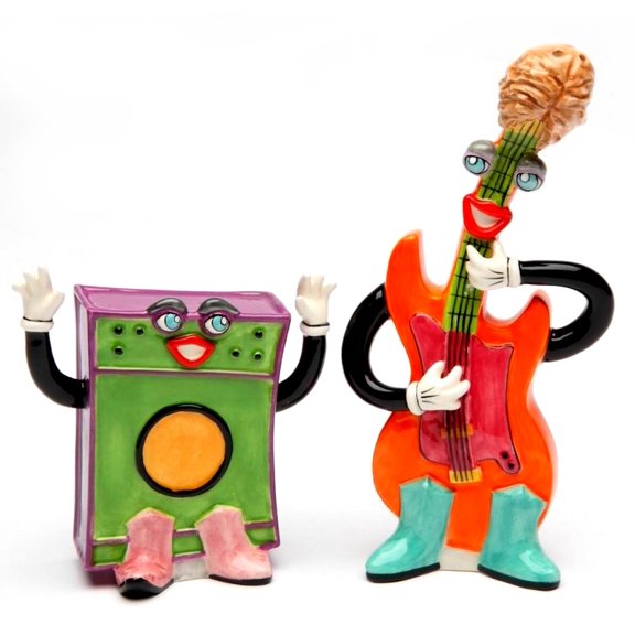 Musical Muse By Ed Sussman  Rock & Roll Electric Bass & Amp  Salt & Pepper Shaker
