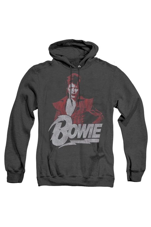 David Bowie Diamond David Adult Heather Hoodie Sweatshirt Black