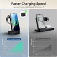 thumbnail image 4 of Charging Station, 15W Wireless Charger for iPhone 17 16 15 14 13 12, 3 in 1 Charger Stand for iWatch Series, for Airpods 4 3 2, Wireless Phone Charger for Samsung Galaxy, Black, 4 of 11