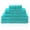 Turquoise, variant on Basketweave Jacquard and Solid 100% Egyptian Cotton Face, Hand, and Bath Towels - 6-Piece, Ivory by Blue Nile Mills