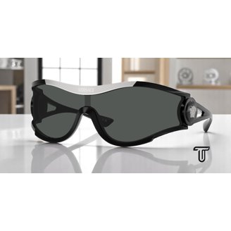 Versace VE4475 314/87 Shield Sunglasses – White/Dark Grey Versace VE4475 314/87 Sunglasses Men main image 4