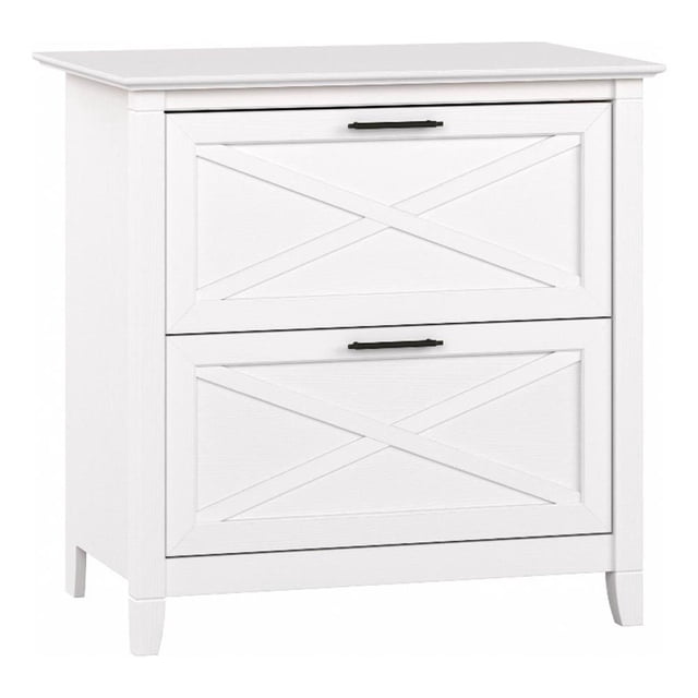 Pemberly Row Contemporary Wood 2-Drawer File Cabinet in Pure White Oak