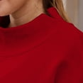 thumbnail image 5 of Womens Oversized Mock Neck Sweatshirts,Long Sleeve Pullover Plus Size Thick Tops,2025 Casual Fall Winter Outfits With Pockets Red XL, 5 of 7