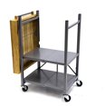 thumbnail image 4 of Origami Folding Kitchen Cart on Wheels | for Chefs Outdoor Coffee Wine and Food, Microwave Cart, Kitchen Island on Wheels, Rolling Cart, Kitchen Appliance & Utility Cart | Silver with Wood - RBT-02, 4 of 5