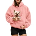thumbnail image 6 of Ahadesign Pet Pouch Hoodie for Women with Kangaroo Pocket Cat Dog Carrier Hoodies Hoodie With Pet Pouch (Pink,3XL), 6 of 7