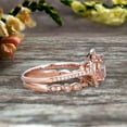 thumbnail image 2 of 2 Carat Round Cut Morganite 10k Rose Gold Wedding Set Half Eternity Ring Art Deco Stacking Band Engagement Ring Anniversary Gift Halo Milgrain, 2 of 5