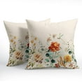 thumbnail image 2 of Spring Floral Throw Pillow Covers 16x16 Inch Set of 2 Wild Flowers Spring Summer Outdoor Decorative Pillow Covers Colorful Farmhouse Pillow Cases Cotton Linen Cushion Covers for Couch Bed Sofa Decor, 2 of 6