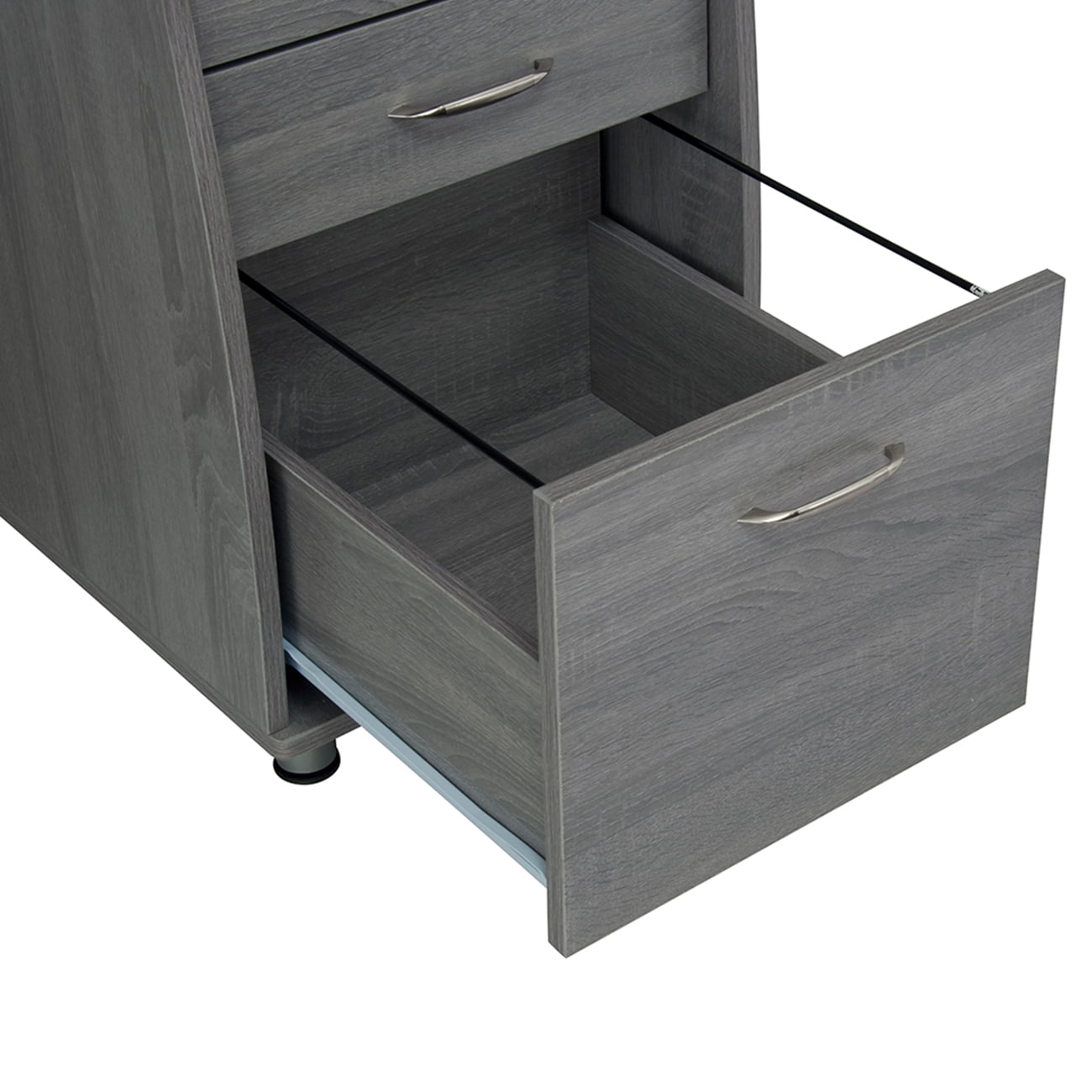 GIA Design Group Gray Home Office Computer Desk with Storage Cabinet,Writing Desk for Home Office