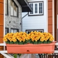 thumbnail image 6 of Artificial Geranium Flowers 5 Branch Silk Geranium Bush Fake Plants for Outdoor Garden Patio Home Table Centerpieces Wedding Cemetery All Season Decor Yellow 13 Inch (1Pcs), 6 of 8