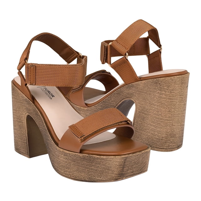 SANDALIAS FUROR MUJER 26092 TEXTIL CAFÉ