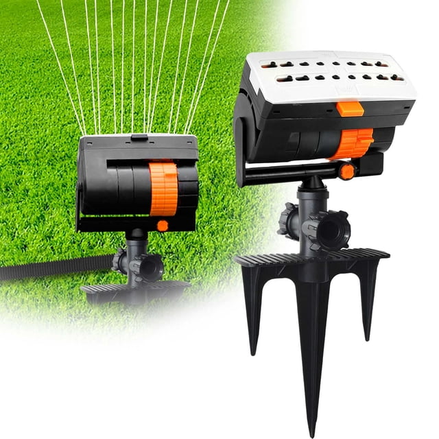 Cabezal de aspersión de jardín giratorio automático, ángulo de rociado de agua ajustable, amplia cobertura para riego de césped, jardín, parques, sistema de riego al aire libre que ahorra agua, 1