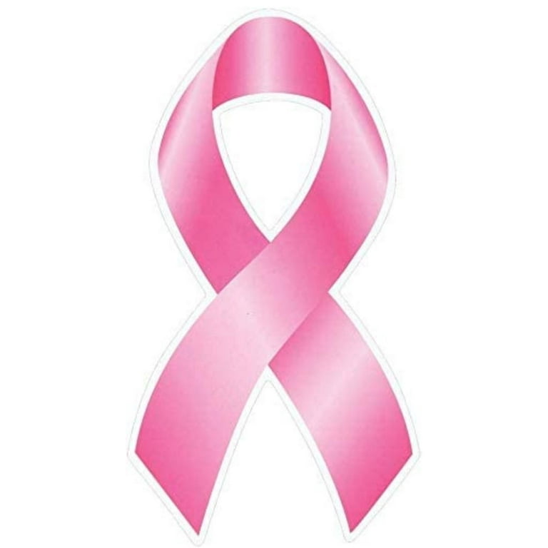 NS Breast Cancer Awareness Month October Ribbon Shaped Car Automobile  Refrigerator Awareness Support Magnet (Bonus: Breast Cancer Logo Purse  Pom-Pom Décor) 