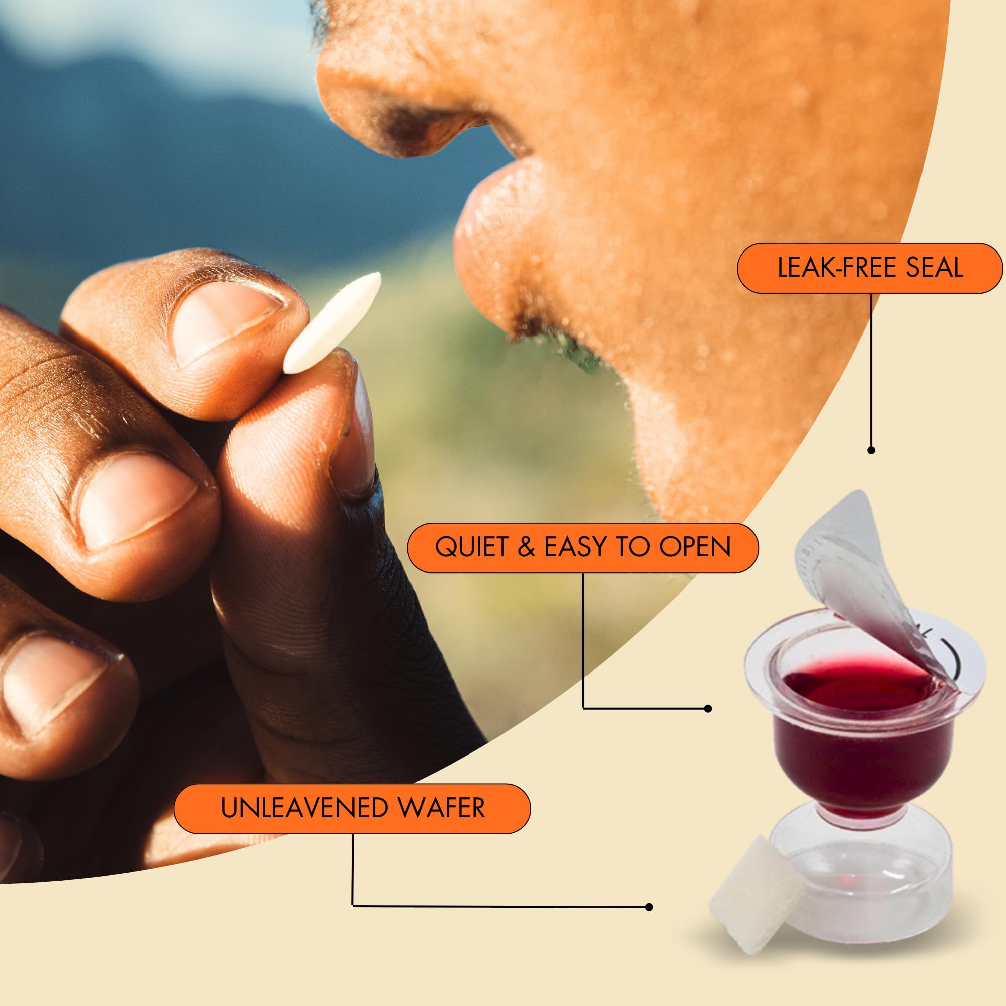 MM Pre Packaged Gluten Free Premium Chalice Communion Cups | Box of 100 with juice and Gluten Free wafer