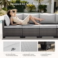 thumbnail image 3 of Patio Furniture Set 7 Piece - All-Weather - Wicker Rattan Patio Outdoor Conversation Set, Modular Sectional Sofa for Backyard, Garden, Poolside, Balcony, Porch, Patio,Brown/Light Gray, 3 of 6