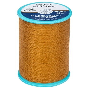 Coats & Clark Extra Strong Jeans Red Orange Cotton/ Polyester Thread, 70 Yards/64 meters