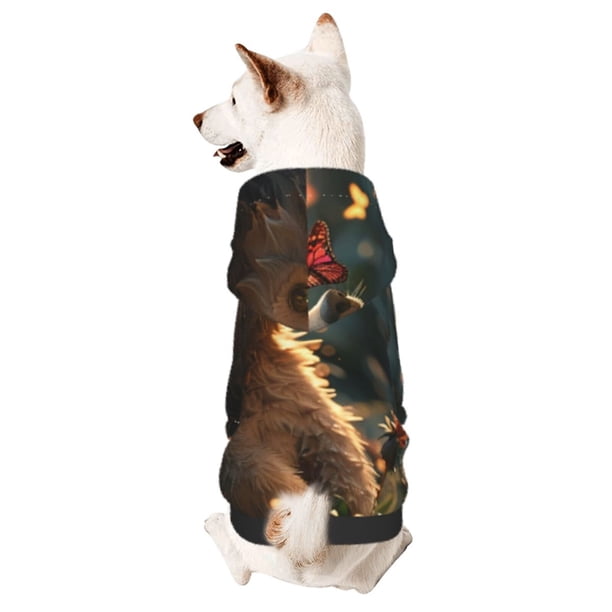 Balery Sunshine Butterfly Flower Bear Sudadera con Capucha para Perros Pequeños – Ropa para Mascotas, Disfraz para Perros y Gatos, Ideal para Fiestas y Cosplay-Small