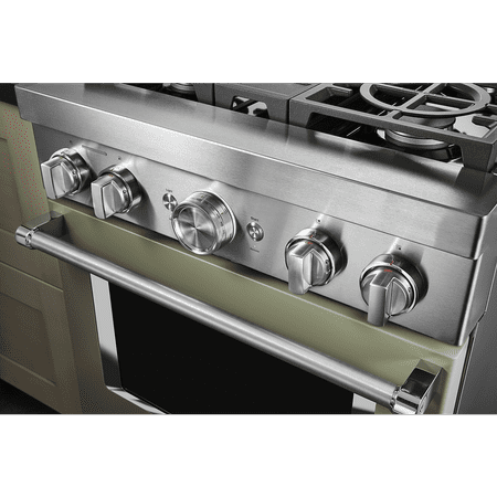 KitchenAid - Commercial-Style 4.1 Cu. Ft. Slide-In Gas True Convection Range with Self-Cleaning - Avocado cream