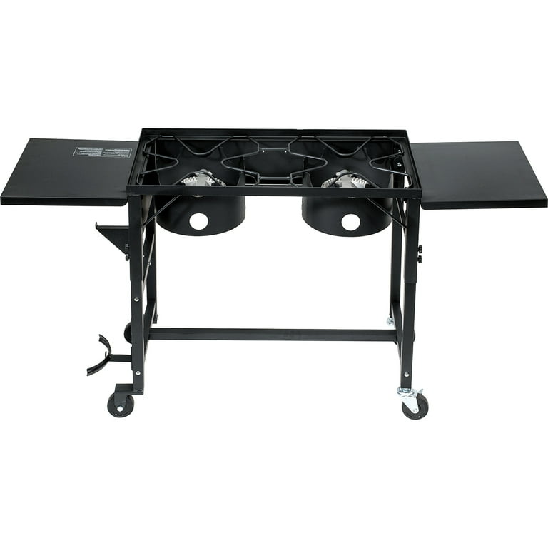 Cast Iron Double Burner Portable Outdoor Camp Stove Propane Gas LPG BBQ Cooker