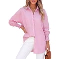 thumbnail image 3 of Fantaslook Striped Button Down Shirts for Women Smocked Cuffed Trendy Blouse Causal Long Sleeve Tops with Pocket, 3 of 9