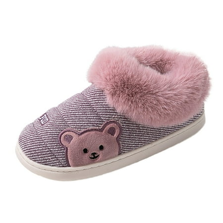 

GNEIKDEING Women Slippers Home Warm Cotton Slippers Winter Home Cotton Slippers Cute Printing Warm Slippers Casual Home Shoes Gift on Clearance