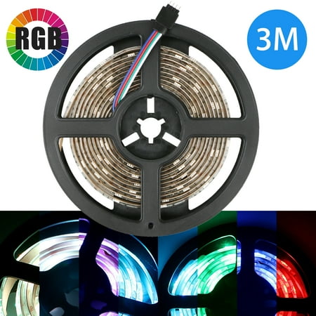 - 9.9Ft/3M Multi-colour 180 LEDs Flexible 16 Color 5050 RGB USB LED Strip Light, with 5V USB Cable And Mini IR Remote Controller, for TV/PC/Laptop Background Lighting Lamp