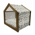 thumbnail image 2 of Floral Pet House, Earth Tones Bouquet Beauty Autumn Nature of the Forest Petal, Outdoor & Indoor Portable Dog Kennel with Pillow and Cover, 5 Sizes, Dark Brown Fern Green, by Ambesonne, 2 of 5