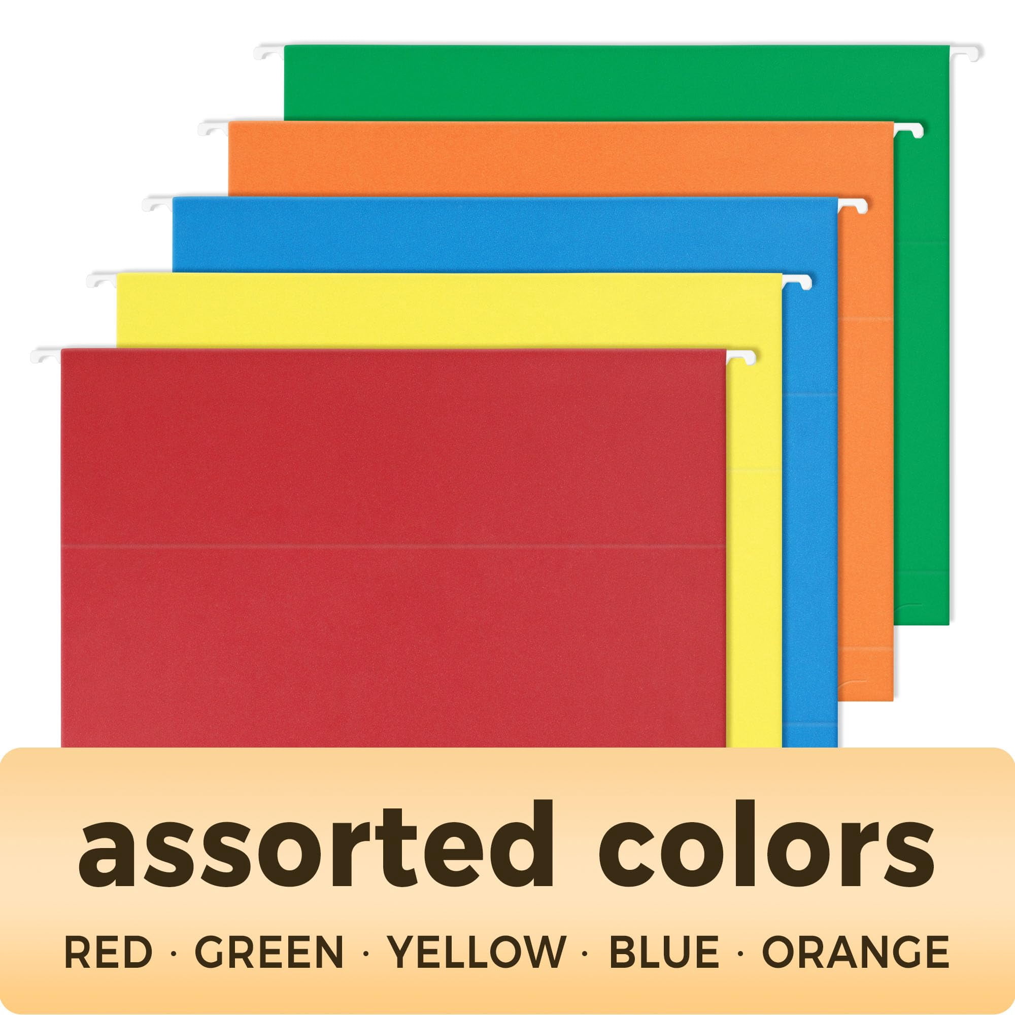 Hanging File Folders Extra Capacity Assorted Colors, 25 Pack Letter Size File Folders with 1/5-cut Tabs, Heavy Duty 2 Inch Expansion, Stay Organized for Your Home and Office Bulk File