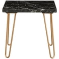 thumbnail image 3 of ACME Telestis Table d'Appoint Carré de 22 Pouces avec Dessus en Marbre, Noir et Or, 3 of 5
