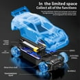 thumbnail image 3 of 1/43 Scale Mini RC Drift Car, 2.4GHz 4WD Full Proportiona Stunt Remote Control Car with 360° Rotation, 20km/h High Speed, USB Rechargeable Vehicle Toy Model with Spare Tires & LED Light for Adults, 3 of 7
