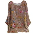 thumbnail image 1 of IROINID T-shirt à Manches Longues Col Rond Imprimé pour Femmes Grande Taille, Rose, 1 of 6