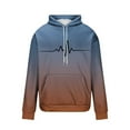 thumbnail image 6 of Momasggi Big and Tall Graphic Hoodies for Men Fall Winter Long Sleeve Fleece Hooded Sweatshirts Fashion Gradient Pullover Tops with Pockets Coffee 4XL, 6 of 6