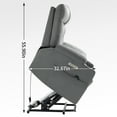 thumbnail image 5 of Llinc Store Up to 350 LBS Chenille Power Lift Massaging Recliner Chair, with 8-Point Vibration Massage and Lumbar Heating, USB and Type-C Ports, Stainless Steel Cup Holders, Grey, 5 of 10