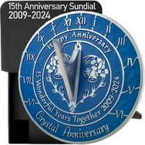 15th Crystal Wedding Anniversary Sundial Gift 10" diameter