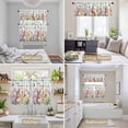 thumbnail image 6 of Colorful Easter Kitchen Curtains Sets for Windows 36 Inch Length, Sprng Watercolor Bunny Tulip Flower Plaid Rod Pocket Window Treatments Tier Curtains and Valances Set for Bedroom/Bathroom, 6 of 8