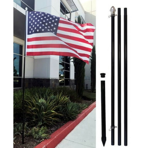 10' Foot Black Aluminum Flag Pole Kit (No Flag)