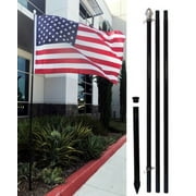 RUFFIN FLAG 10' Foot Black Aluminum Flag Pole Kit (No Flag)