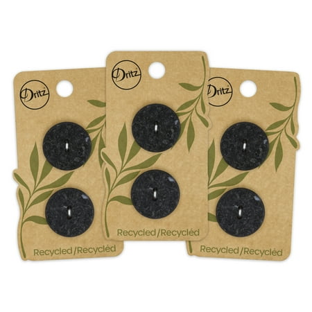 UPC: 0072879307887 | Dritz Recycled Cotton Round Button 23mm Black 3 Pack (6 Count)