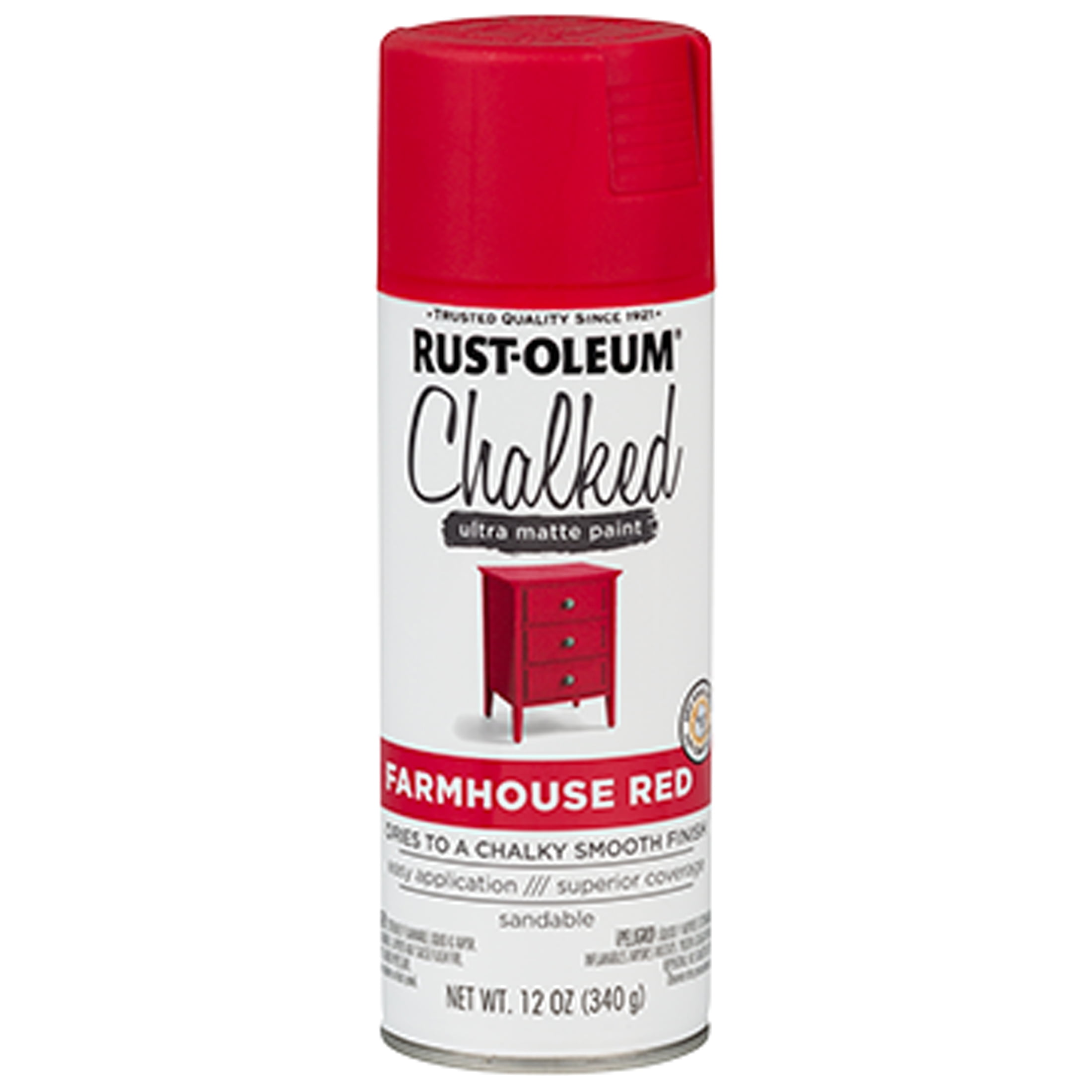 6 Pack, Farmhouse Red, Rust-Oleum Ultra Matte Chalked Spray Paint, 12 oz