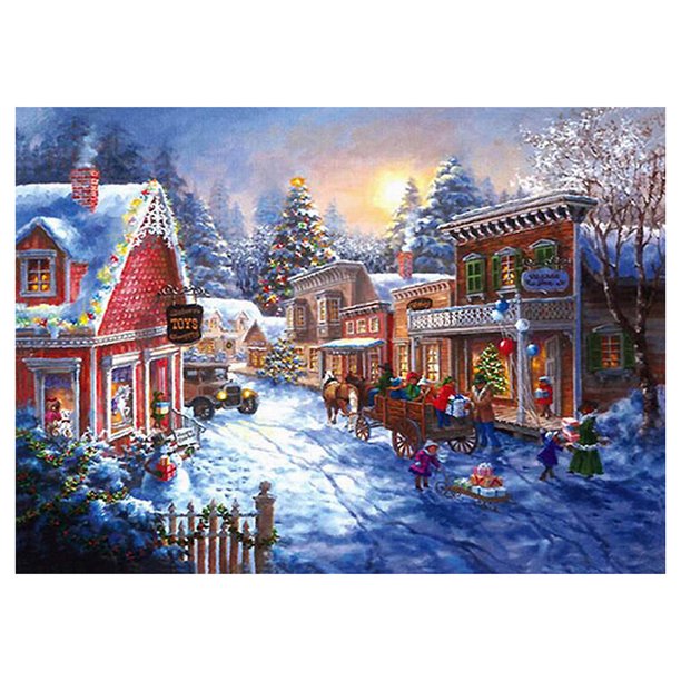 Drill Diamond Painting (DE0067) Christmas Street DIY bordado completo punto de cruz (A 45x60cm Hugtrwg Para estrenar