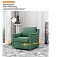 thumbnail image 2 of Swivel Accent Chair, Paproos Linen Upholstered Armchair, 31’’Wide 360 Degree Swivel Barrel Chair with Cushions & Nailhead Trim, Comfy Reading Chair Club Sofa Chair for Living Room Bedroom， Green, 2 of 6