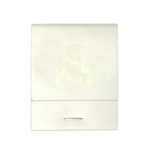 50 White 20 Strike Matches with  Printed Bear in Ivory Matchbooks for Wedding, Anniversary, Birthdays etc
