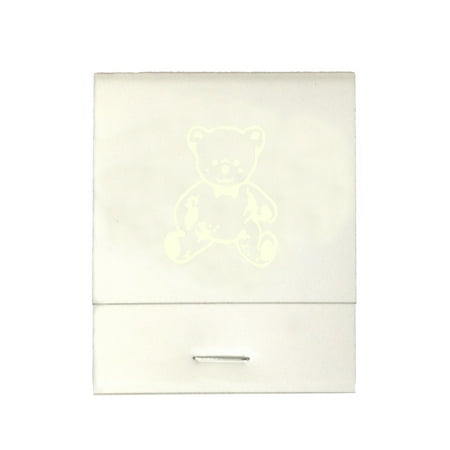 

50 White 20 Strike Matches with Printed Bear in Ivory Matchbooks for Wedding Anniversary Birthdays etc