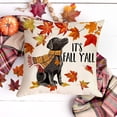 thumbnail image 4 of It''s Fall Y''all Maple Leaf Dog Decorative Throw Pillow Cover 16 x 16 Set of 4, Autumn Hello Pumpkin Porch Patio Outdoor Pillowcase, Harvest Seasonal Orange Sofa Couch Cushion Case Home Decor, 4 of 6