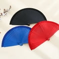 thumbnail image 3 of Farfi Folding Fan Smooth Opening/Closing Plain Classical Art Craft Fine Texture Stage Performance Decoration Chinese Style Dance Retro Folding Hand Fan for Party (Light Pink), 3 of 13