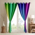 thumbnail image 4 of Erosebridal Rainbow Ombre Curtains & Drapes Green Teal Blue Pink Abstract Curtains,Stripe Geometric Curtains Blackout Neon Stripes Window Curtain Bedroom Decor, 4 of 6