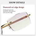 thumbnail image 4 of Fashion Square Frame Vintage Simple Ultra Light Glasses Eye Protection Business Reading Glasses Anti-Blue Light SILVER STRENGTH 300, 4 of 7
