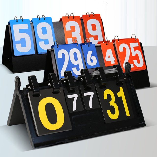 mmirethe Basketball Scoreboard Folding Reusable For Competitions Coil Flipping Operation Is Simple Football type+4