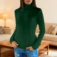 thumbnail image 3 of Winter Sweaters for Women Slim Fit Solid Color Pullover Turtleneck Soft Comfortable Knit Long Sleeve Top Casual Fall Winter Outfit, 3 of 6