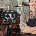 thumbnail image 3 of Open Closed Sign (30 x 20 cm), Double Sided Reversible Come In We\'re Open and Sorry We\'re Closed Shop Hanging Sign for Restaurant Club Cafe Hotel, 3 of 5